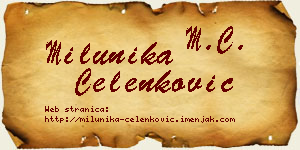 Milunika Čelenković vizit kartica